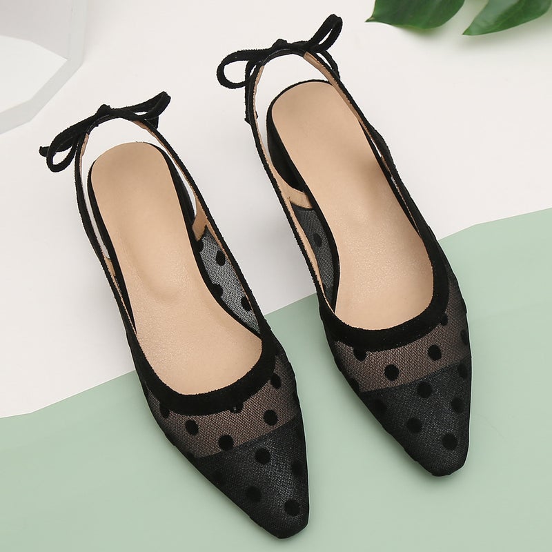Baotou Mesh Sandals Ultra High Heel Rear Empty Dot Mesh Single Shoes Pointed High Heels Mesh Summer - Image 2