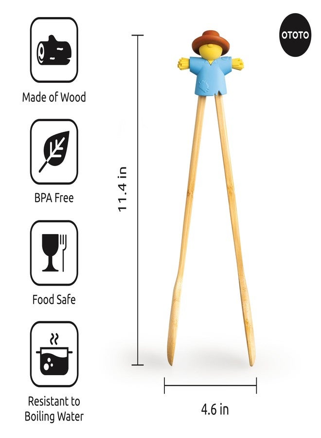 أوتوتو جديد - ملقط سلطة OTOTO Sal Scarecrow (قطعتان) - مجموعة ملقط خشبية، ملقط محمصة آمن للطعام للتقديم، ملقط مطبخ لطيف، ملحقات أدوات مطبخ رائعة، هدايا مضحكة، ملقط صغير (أزرق) - Image 5