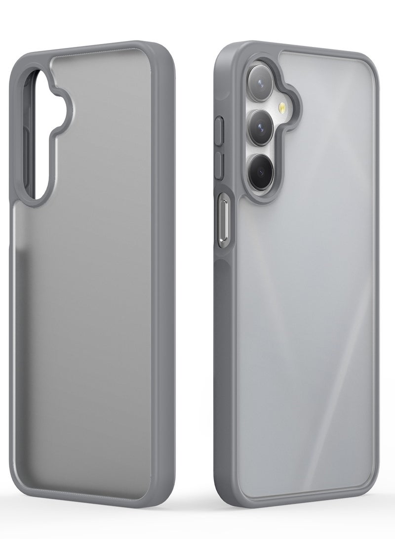 دوكس دوتشيز جراب يند دوكس دوكيس شفاف غير لامع مطفي مضاد للاصفرار [غطاء خلفي صلب من البولي كربونات ومن السيلكون ] جراب واقٍ مقاوم للصدمات متوافق مع  Samsung Galaxy A16 (رمادي) - Image 1