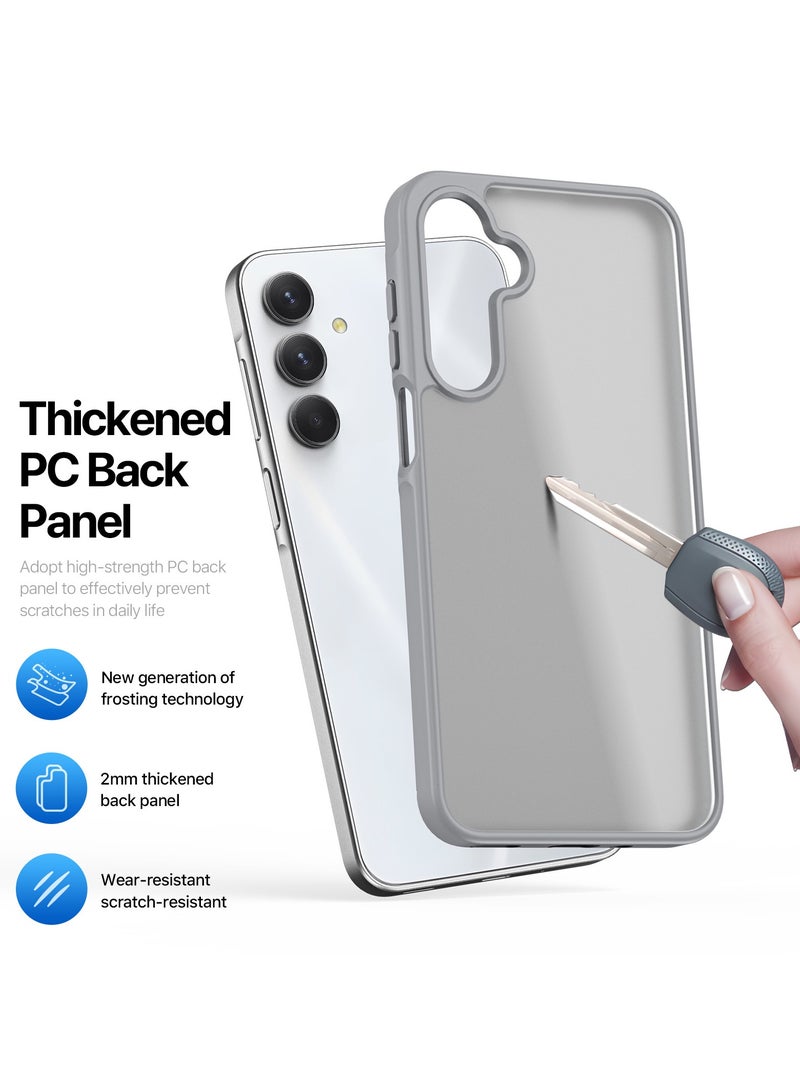 دوكس دوتشيز جراب يند دوكس دوكيس شفاف غير لامع مطفي مضاد للاصفرار [غطاء خلفي صلب من البولي كربونات ومن السيلكون ] جراب واقٍ مقاوم للصدمات متوافق مع  Samsung Galaxy A16 (رمادي) - Image 5