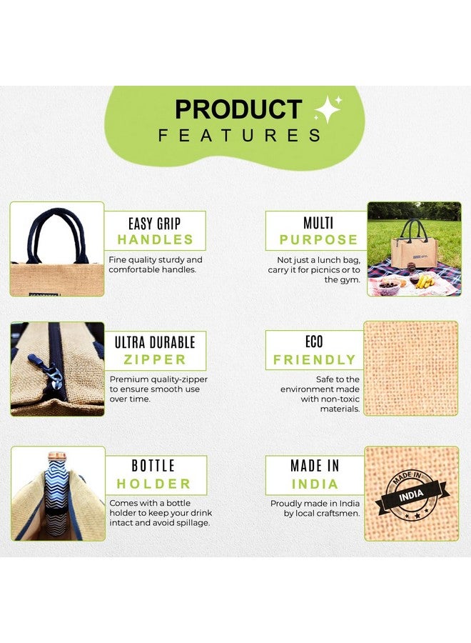 Allo علبة غداء زجاجية آمنة للطعام من ألو مع قفل قابل للفك، علبة غداء آمنة للاستخدام في الميكروويف من زجاج البورسليكات، علبة تيفين للمكتب مع حقيبة تيفين من الجوت، مجموعة من 4، 310 مل × 2 و 390 مل × 2، بيج - Image 5