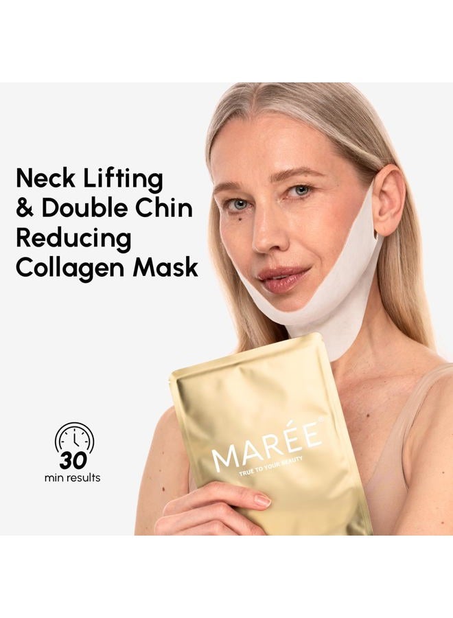 MAREE V Line Lifting Mask with 24K Gold – Deep Collagen Face Mask for Women – Jawline Shaper Mask with Retinol & Hyaluronic Acid – Neck Tightening & Firming - Double Chin Strap for Face Lift - Image 3