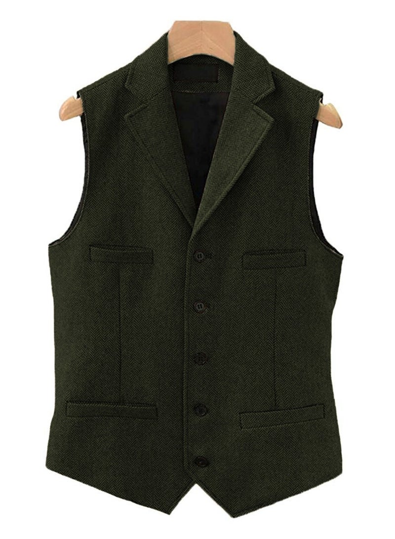 KUYING New Fashionable Herringbone Patterned Suit Vest  - Image 1