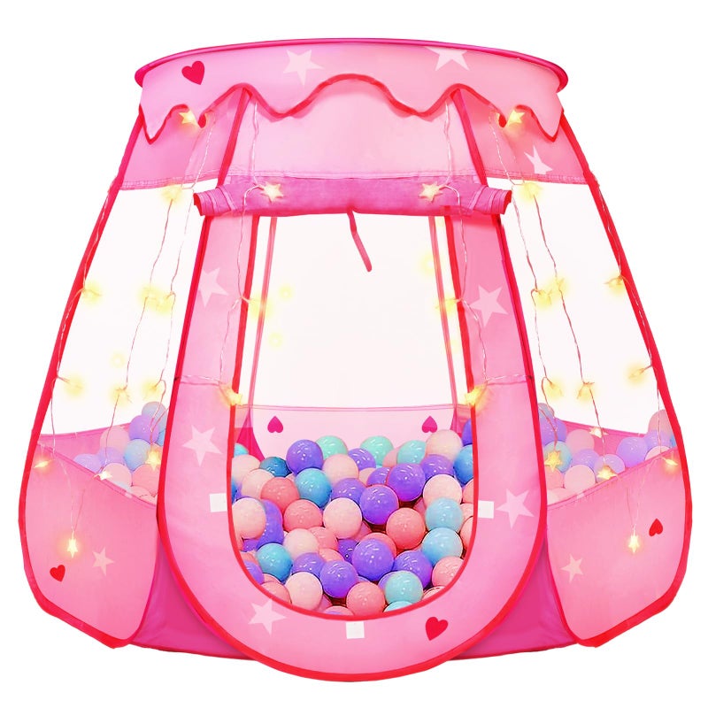 TooyBing Pop Up Princess Tent with Star Light Toys for 2 3 Year Old Girl Birthday Gift Ball Pit for Baby with 1 Carrying Bag Foldable Kids Play Tent for Toddlers Two Year Old Girl Toy Indoor Outdoor - Image 3