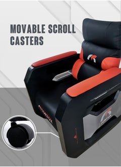 Tortox TORTOX GS300 Gaming Sofa with Movable Scroll Casters , 135° Recliner System, Breathable PVC Leather, Comfortable Cushion, Adjustable Back Rest, 150Kg Capacity, Metal Frame  - Image 2