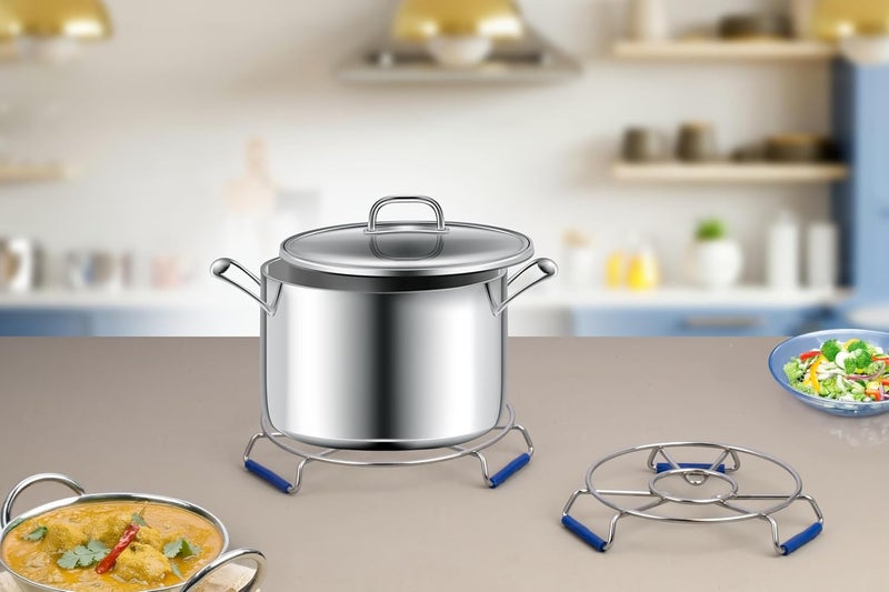 Puno Puno Stainless Steel Trivet Hot Pot Stand Set Heat Resistant Durable AntiSkid Hot Mat for Kitchen Countertop Dining Table Pack of 3 - Image 3
