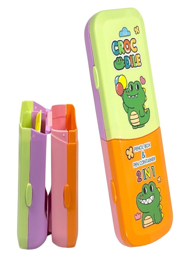 ZAFCO 2-in-1 Foldable Pencil Box & Pen Stand for Kids | Multicolor Cartoon Pencil Case | Compact & Expandable Storage Organizer for School Supplies (Pack of 1) - Image 1