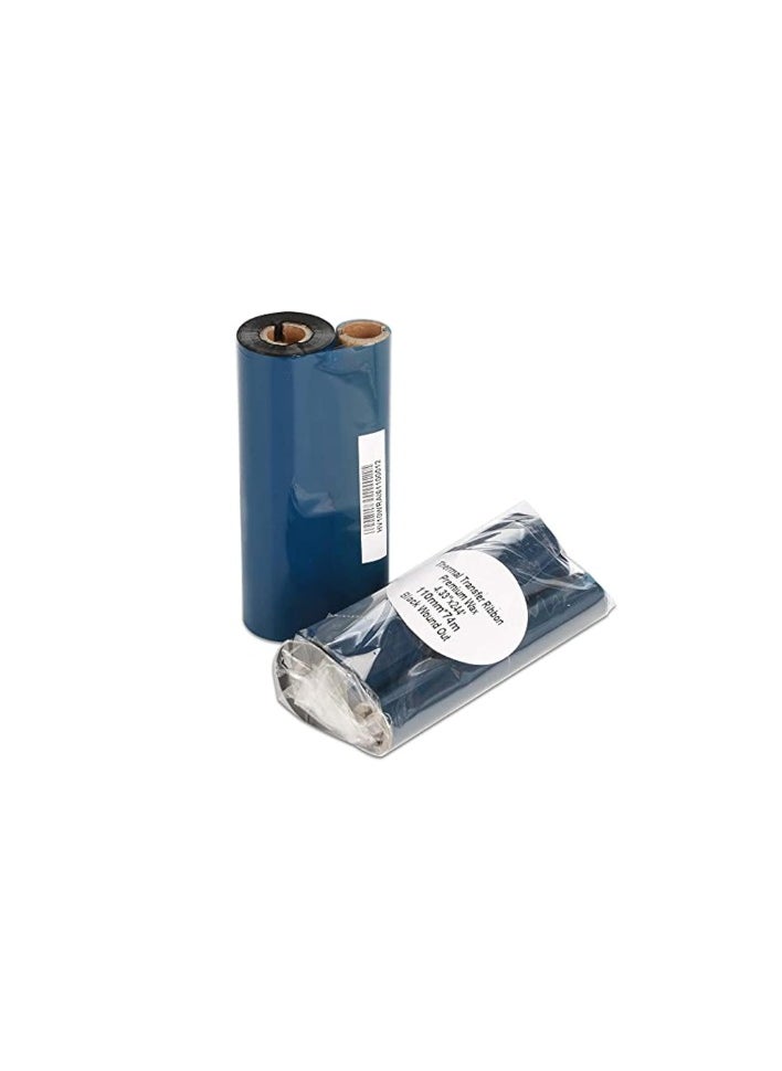 Kalon 3 Pack 110mmX74m Transfer Wax Ribbon for Barcode Printers with Ink Zebra Eltron Datamax GC420t, GK420t, GX420t, GX430t, TLP2442, TLP2844, ZD220, ZD4 Printers ink  - Image 3