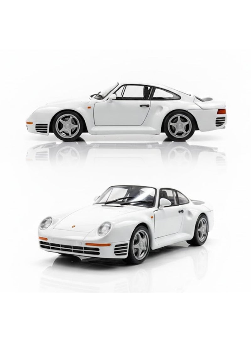 ويلي سيارة بورش 959 مصبوبة بمقياس 1:24 - بيضاء - Image 2