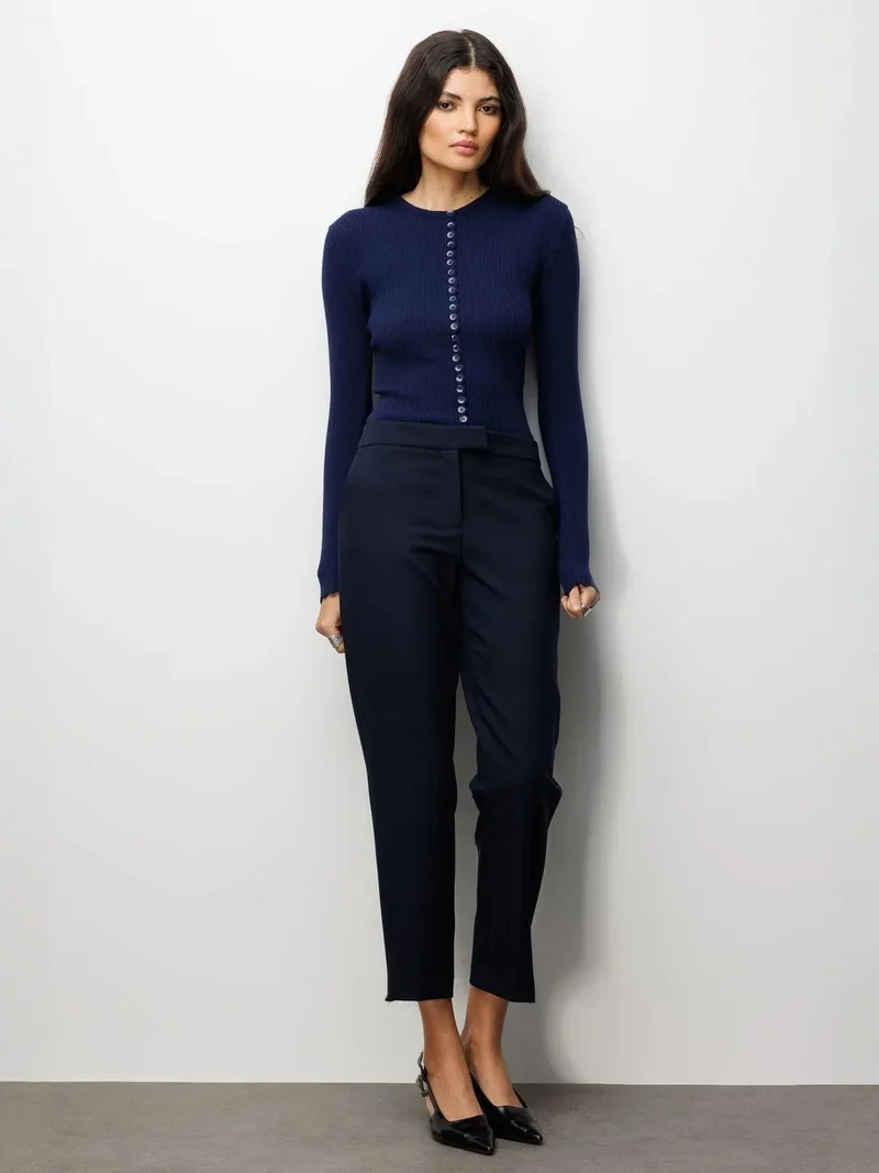 ميكسراي MIXRAY Ribbed Knit Buttoned Cardigan