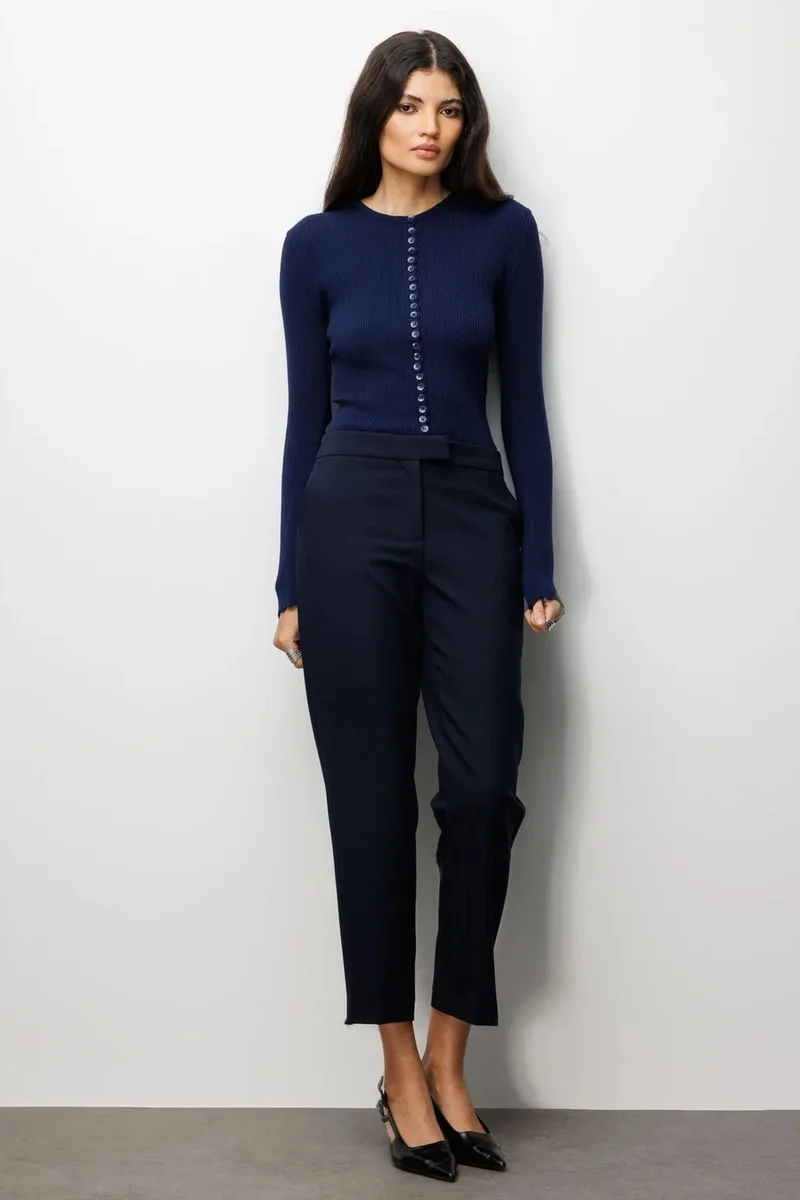 ميكسراي MIXRAY Ribbed Knit Buttoned Cardigan