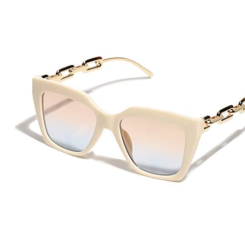 Haute Sauce White Frame Gold stem Cat eye Sunglasses For Women and Girls | Gradient Lens Cateye Sunglasses | Shades, Goggles, Glares, Glases, Frames, Chasma for Women | accessories for women - Image 5