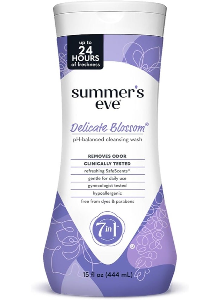 Summer's Eve Delicate Blossom Feminine Wash For Sensitive Skin Cleanser Women, 15 Ounce - Image 1