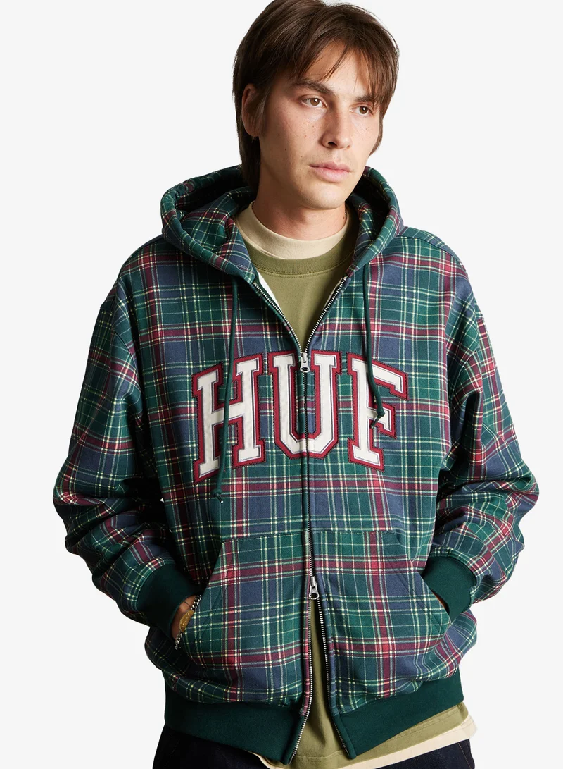 Huf Arch Plaid FZ Heavyweight Hoodie