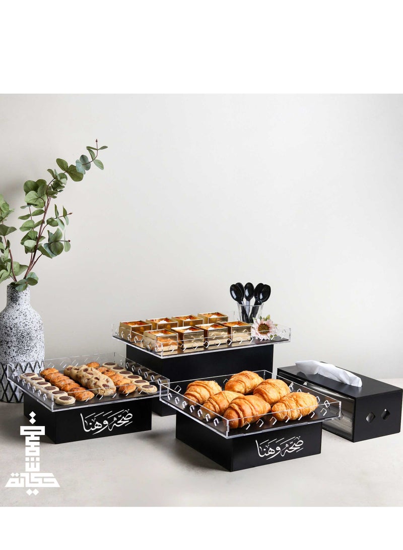 Story Of Candle Black color buffet tables package It comes with an Arabic phrase Silver 8 liters  - Image 1