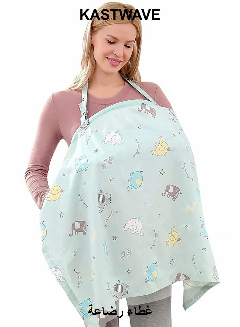 KASTWAVE Cotton Nursing Cover, Large Breastfeeding Cover, 360 Coverage, Chemical-Free - Image 1