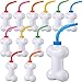 Eaasty 12 Pcs Dog Bone Cups with Straws and Lids 10oz Plastic Reusable Dog Bone Shaped Puppy Cups Set for Kids Birthday Party Gifts - Image 2