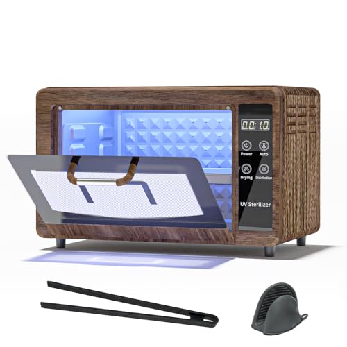 Yofuly Nail Tool Cleaner for Esthetician, 10L Large Capacity Hot Air Cleaning Cabinet for Nail Tools, Multi-Functional Storage Box for Home, Barbers, Beauty Salons, and Spas (Wood grain) - Image 1