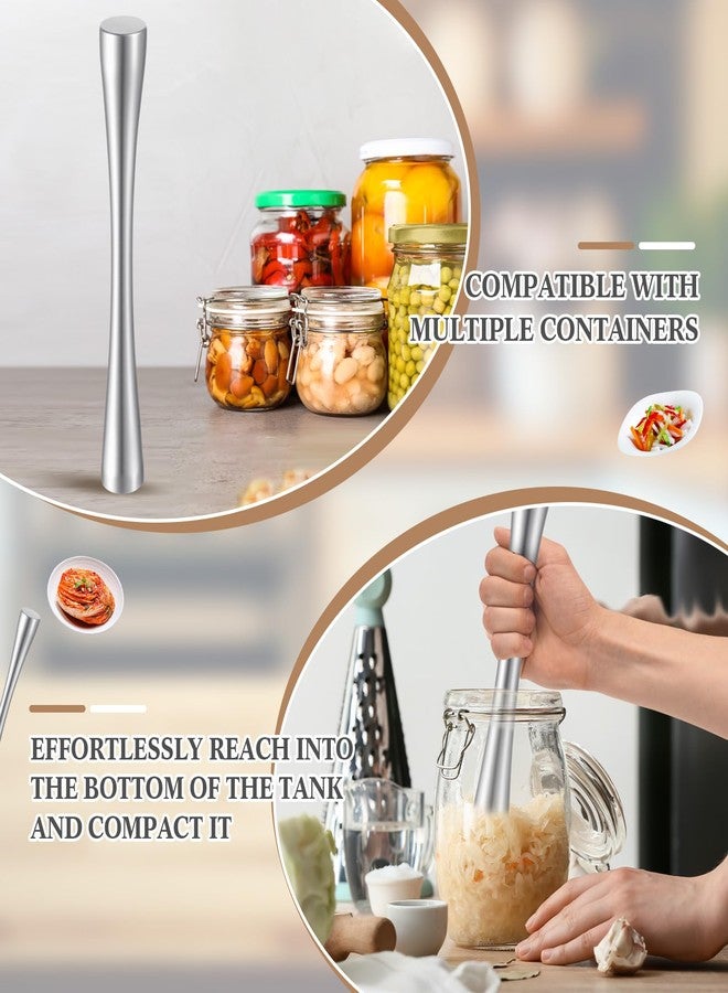 Honeydak 2 Pcs Stainless Steel Sauerkraut Pounder 9.4" Kimchee Pounder Tamper Vegetable Fermentation Tamper for Mason Jars Sauerkraut Crock Cabbage Pickle Fermenting Food Tool - Image 5