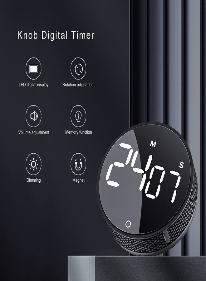 AVINIA Digital Kitchen Timers, Visual timers Large LED Display Magnetic Countdown Countup Timer for Classroom Cooking Fitness Baking Studying Teaching, Easy for Kids and Seniors Black - Image 2