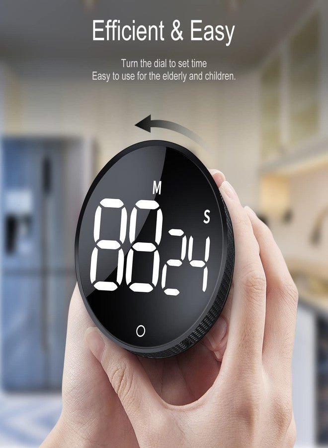 AVINIA Digital Kitchen Timers, Visual timers Large LED Display Magnetic Countdown Countup Timer for Classroom Cooking Fitness Baking Studying Teaching, Easy for Kids and Seniors Black - Image 3