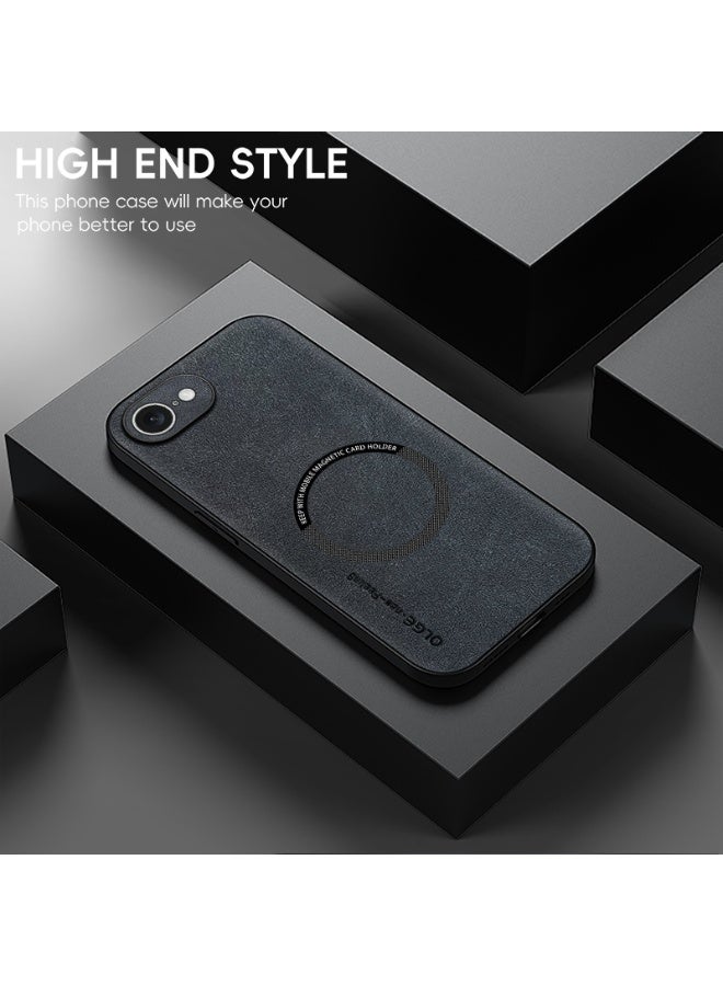 Shockproof protective shell is suitable for Apple iPhone 16E, with built-in magnetic suction ring, Black  - Image 1