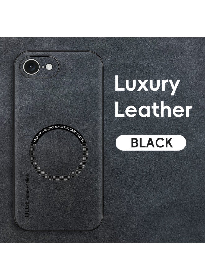 Shockproof protective shell is suitable for Apple iPhone 16E, with built-in magnetic suction ring, Black  - Image 5