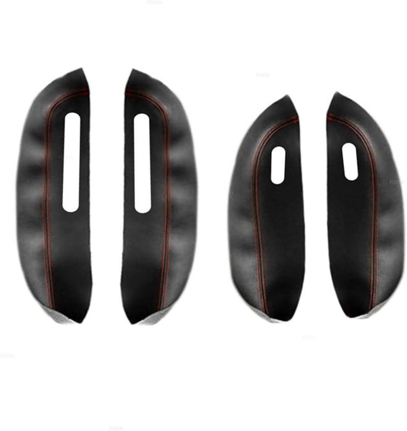 QASULER Car Door Handle Panel Leather Cover for Peugeot 307 - Image 1