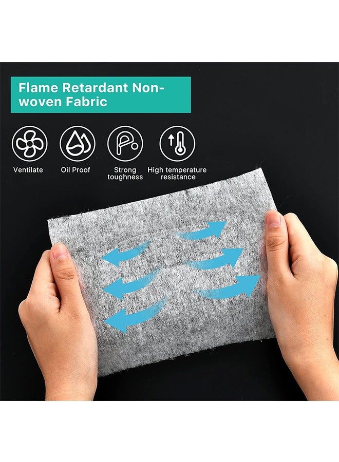 انت ورق فلاتر شفاط المطبخ، فلتر بديل من القماش غير المنسوج لشفاط المطبخ مع شرائط لاصقة وكتلة مغناطيسية، ورق فلتر مضاد للزيت للمطبخ، 46 سم × 15 سم - Image 5