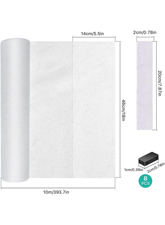 انت ورق فلاتر شفاط المطبخ، فلتر بديل من القماش غير المنسوج لشفاط المطبخ مع شرائط لاصقة وكتلة مغناطيسية، ورق فلتر مضاد للزيت للمطبخ، 46 سم × 15 سم - Image 4