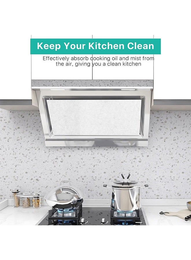 انت ورق فلاتر شفاط المطبخ، فلتر بديل من القماش غير المنسوج لشفاط المطبخ مع شرائط لاصقة وكتلة مغناطيسية، ورق فلتر مضاد للزيت للمطبخ، 46 سم × 15 سم - Image 2