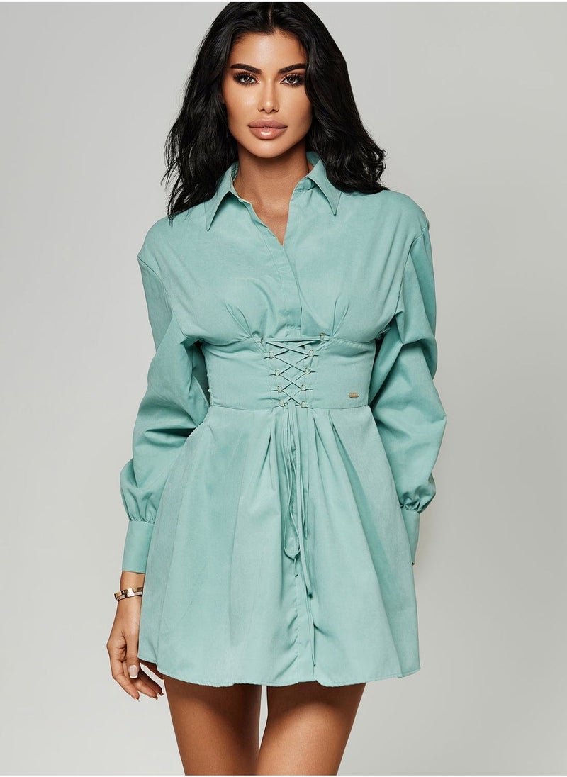 انيتاس فستان ميني باربطة امامية - Image 1