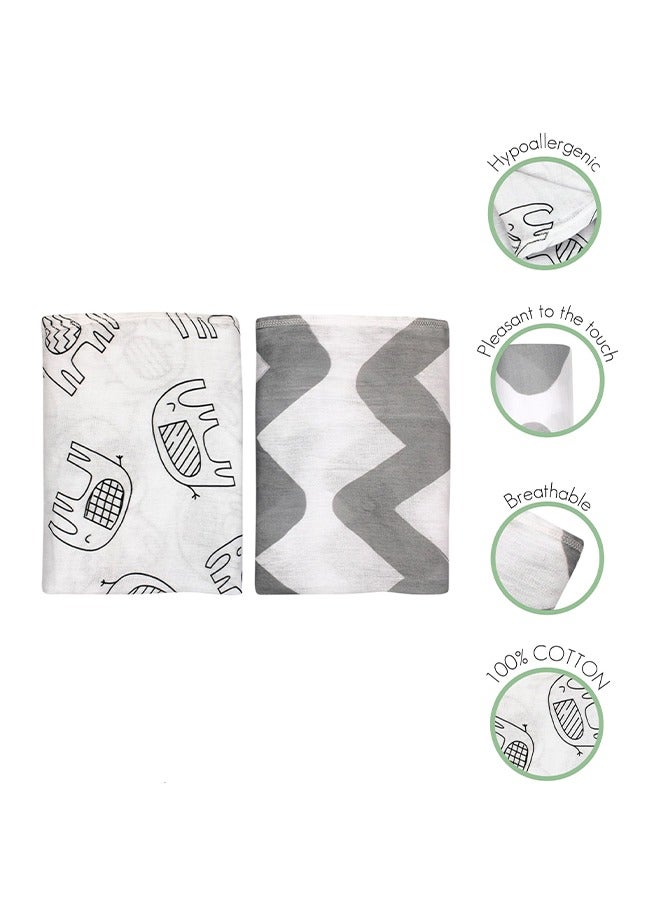 LCAREMOM 3 Pack 120 X 110cm Baby Swaddle Blanket, Unisex Newborn Wrap, Breathable and Skin-Friendly Cotton Ideal Newborn Infant Swaddling Set, Muslin Swaddle Blankets Receiving Blankets Neutral for Boys and Girls  - Image 3