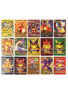 Pokemon Gold color foiled New Design Set (55 pcs Stylish Multi Colour Card Backside),  Including Vmax Rares V Series GX EX Rares Charizard Cards  - Image 1