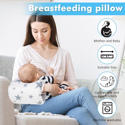 TEUOPIOE Baby Feeding Arm Pillow,Soft Cotton Bottle Nursing Arm Pillows for Newborn,Breastfeeding Pillows for More Support for Mom and Baby,Portable and Washable,Ergonomic Nursing Essentials(Pentagram) - Image 2