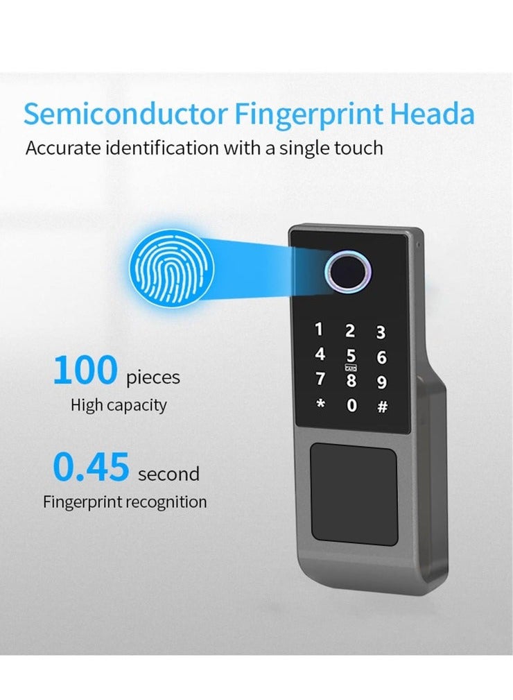 XiuWoo Keyless-Entry Door Lock, Waterproof Smart Fingerprint Door Lock with Code Password/IC Card/Key/Fingerprint, Keypad Deadbolt Lock for Home Bedroom Apartment - Image 5