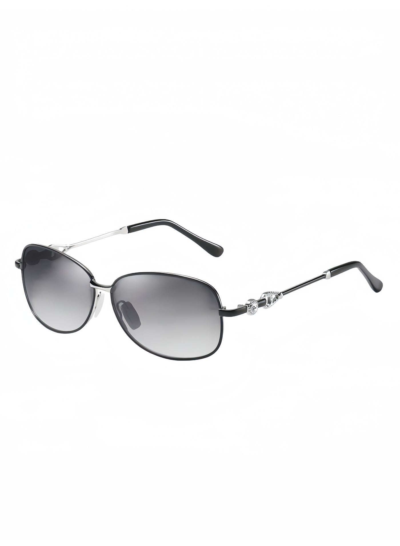 Ladies' polarized sunglasses, two tone oval shaped UV400 protective sunglasses, shiny mirror legs, suitable for summer outdoor beach travel, driving, fishing, camping sun shading sunglasses
