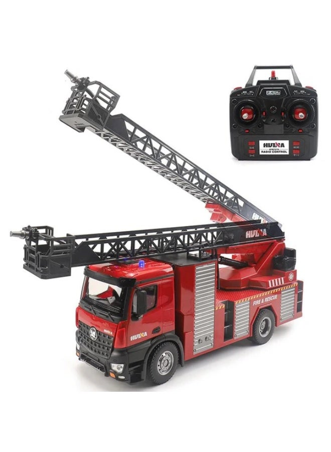 Huina 1561 1:14 RC Fire Truck Remote Control Simulation Fire Engine with Water Spray Lights & Sounds - Image 1