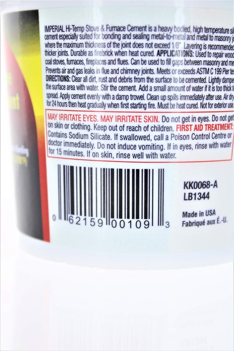 Imperial KK0068-A Hi Temperature Stove and Furnace Cement 8 Oz - Image 3