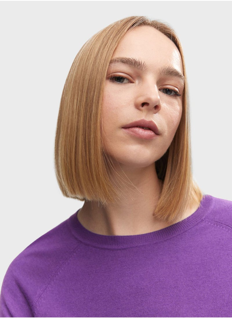 MANGO - Crew Neck Knitted Sweater - Image 1