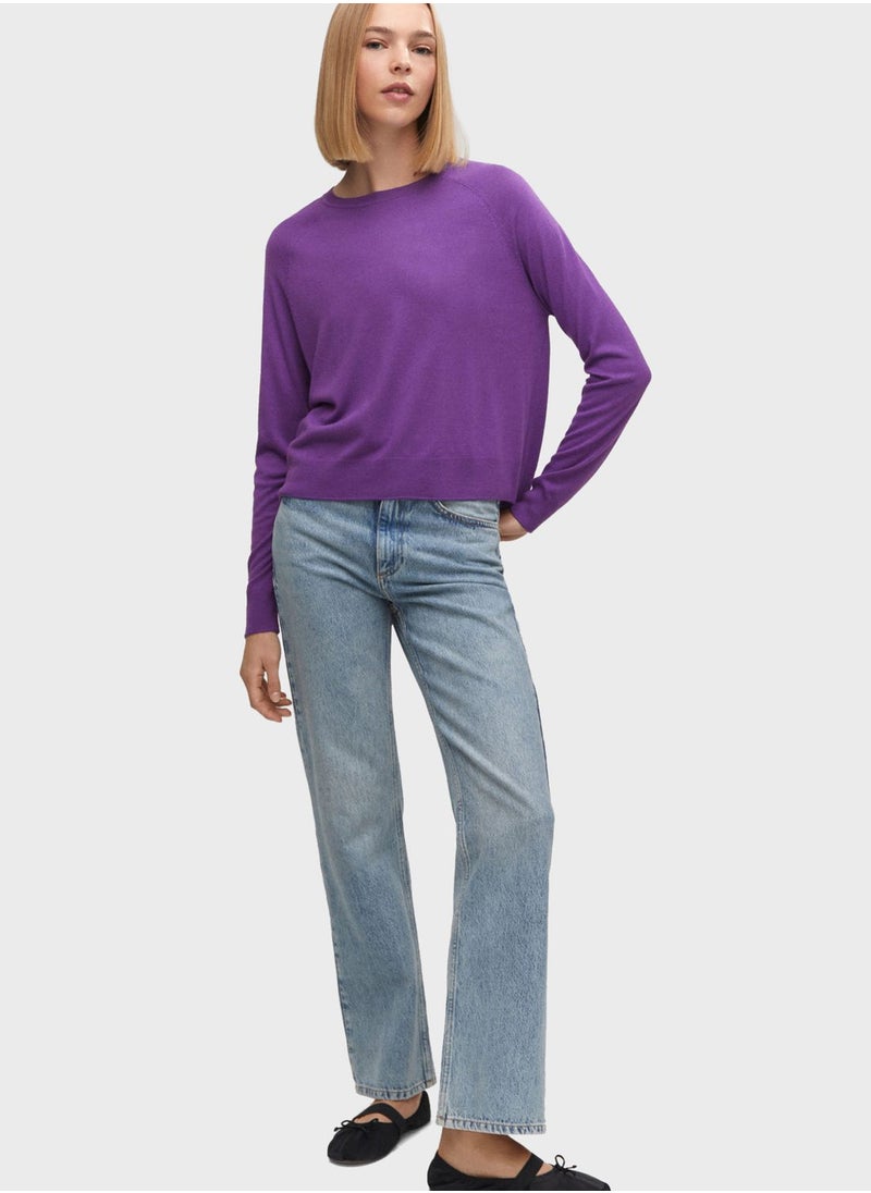 MANGO - Crew Neck Knitted Sweater - Image 1
