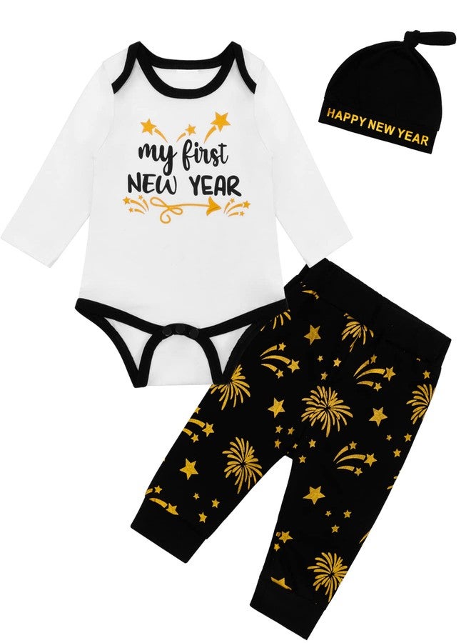 Okbebe Baby Boy New Year Outfit Infant My First New Year Clothes Set (Black and White, 12-18 Months) - Image 1