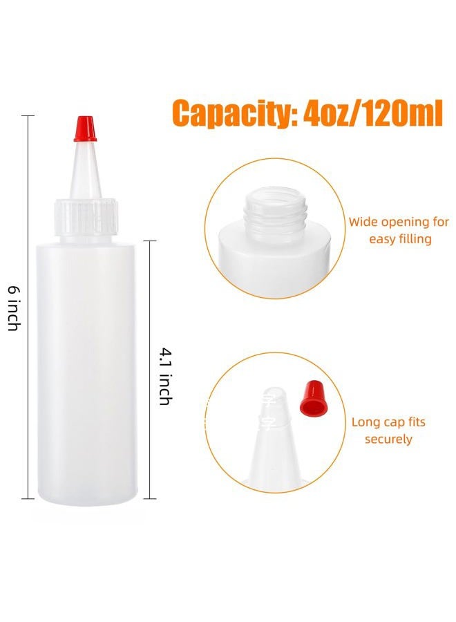 Bekith 30 Pack Small Plastic Squeeze Condiment Bottles with Red Tip Cap, 4 Ounce Squirt Bottle For Ketchup, BBQ, Sauces, Syrup, Condiments, Dressings, Arts and Crafts - Image 2