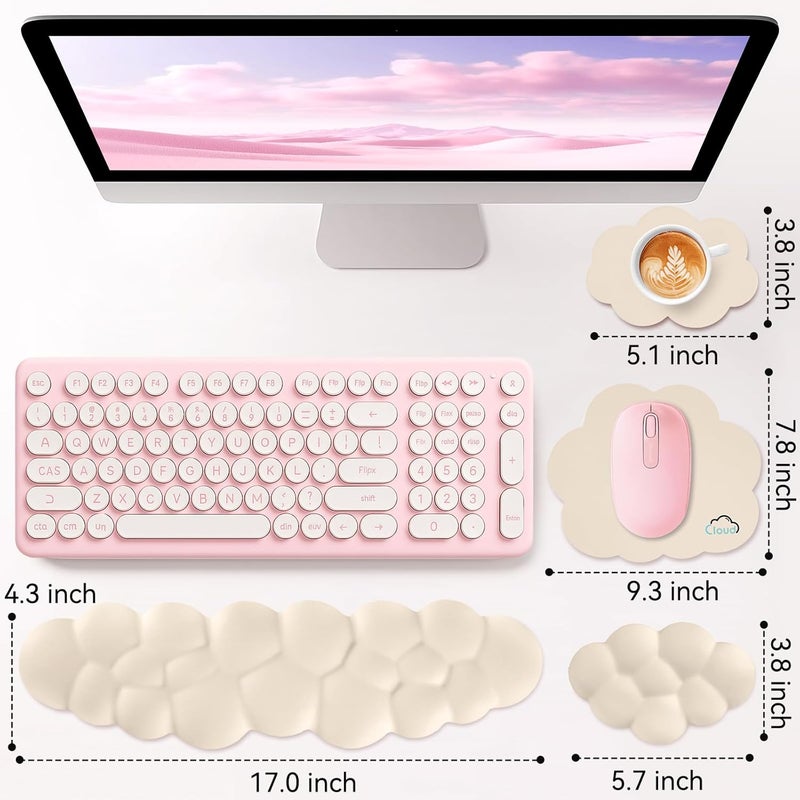 Sushret Memory Foam Cloud Wrist Rest Keyboard Set, 4-in-1: Ergonomic Keyboard Wrist Rest & Mouse Pad, Non-Slip for Office, Gaming and Home Office, Blue - Image 3