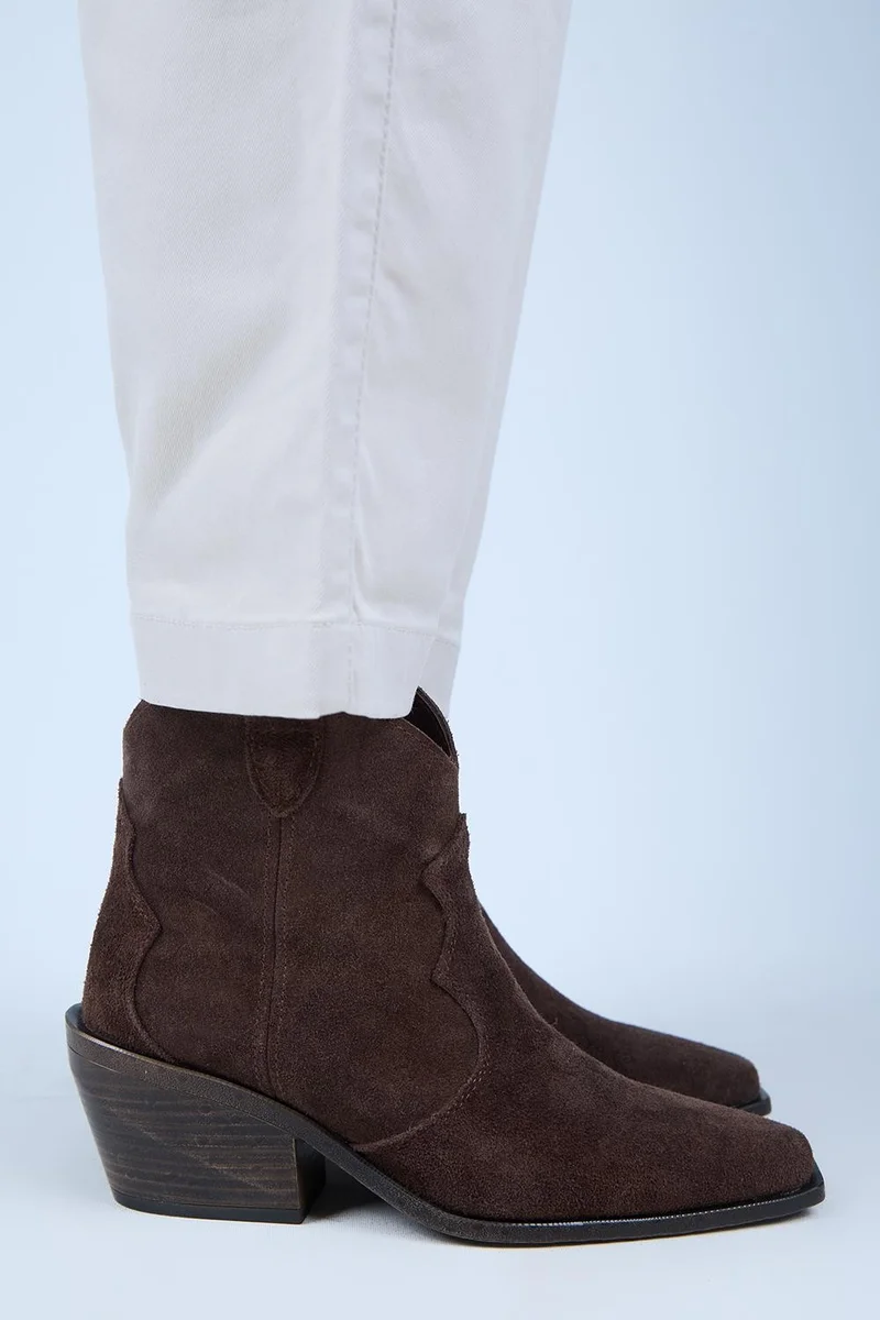 Manijero Manijero Liray Women's Genuine Leather Cowboy Brown Boots