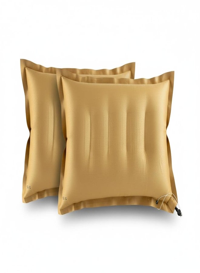 PM SQUARE Brown Premium Air Travel Pillow Pack of 2 for Traveling, Camping, Hostel and Office - Image 2