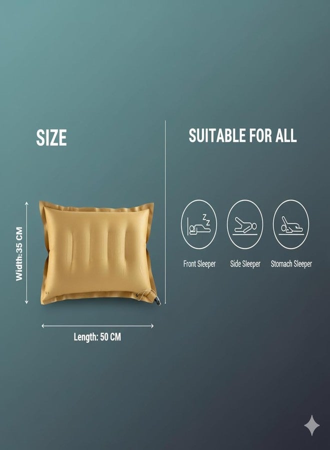 PM SQUARE Brown Premium Air Travel Pillow Pack of 2 for Traveling, Camping, Hostel and Office - Image 4