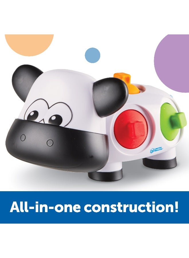 ليرننج ريسورسز موارد التعلم دوتي البقرة ذات المهارات الحركية الدقيقة، لعبة تنمية المهارات الحركية الدقيقة للأطفال الصغار مع نقاط حسية قابلة للتركيب، والتعرف على الألوان، ولعبة فيدجيت للأعمار من 18 شهرًا فما فوق - Image 3