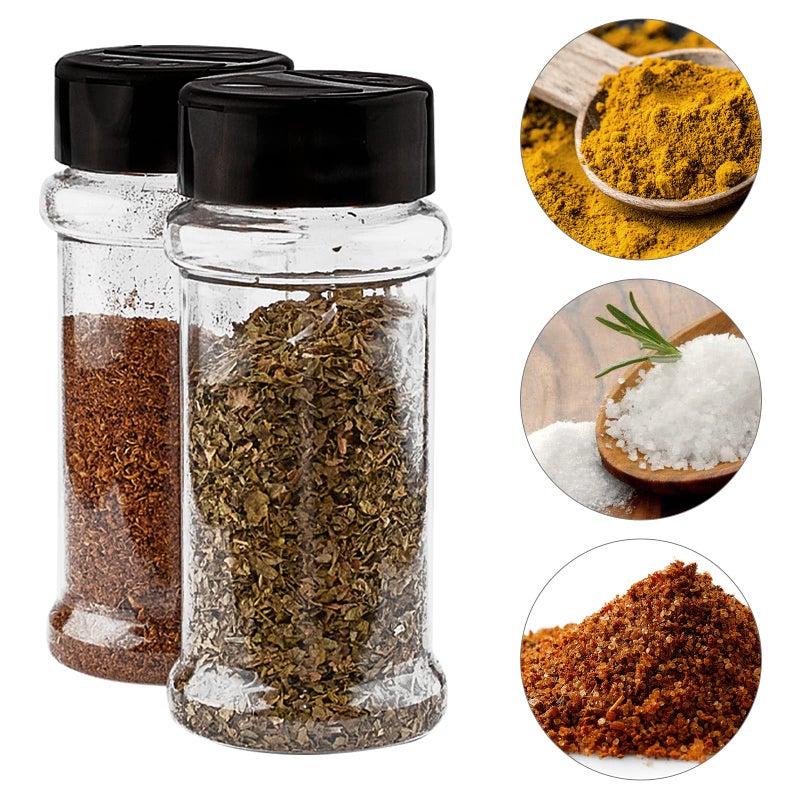 TUZAZO 3 oz Spice Bottles Plastic Seasoning Containers, 24 Pcs Clear Plastic Spice Jars with Shaker Lids and Labels BPA Free Empty for Spice, Herbs, Powders, Glitters - Image 4