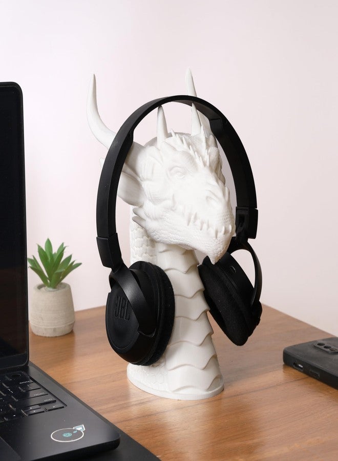 QUANTUM LEGENDS Dragon-Shaped Controller & On Ear Headphone Tabletop Stand - Compatible PS4, PS5, Xbox Controllers & Headsets | Gaming Gear Organizer | Gamer Gift and Collectible (White) - Image 2